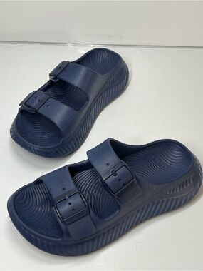 KUAILU Slip On Mens 7.5 Navy Summer Orthopedic Shoe